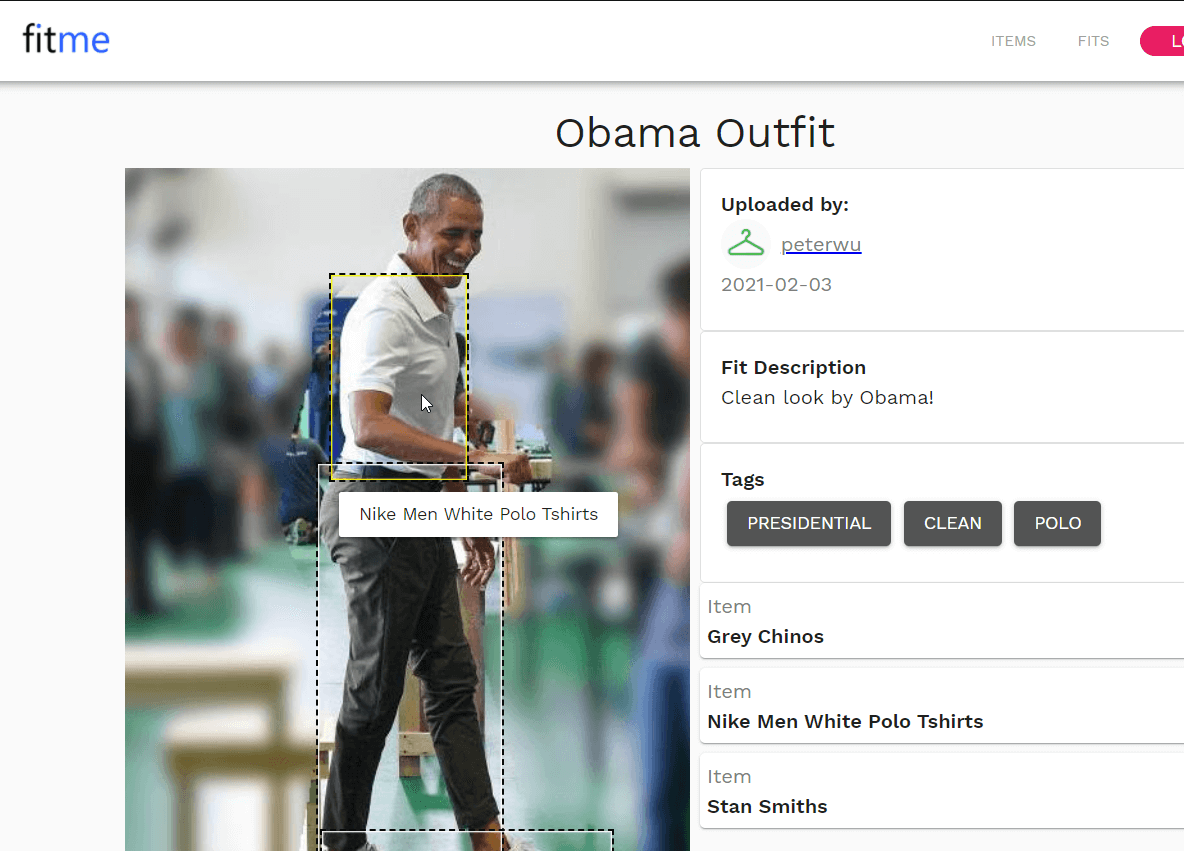 Image of the Fitme interface.